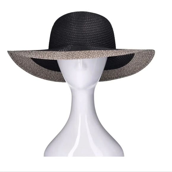 Time and Tru Accessories - New Time and Tru Women's Striped Floppy Straw Hat, One Size